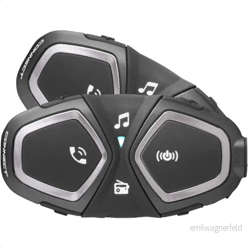 INTERPHONE CONNECT HD Dubbel Intercom Motorcykelhjälm, 40 mm, stereohörlurar, pilotanvändning, 300 m, autonomi i 12 timmar, radio, GPS, TFT, IPX67 vattentät 8018080475979