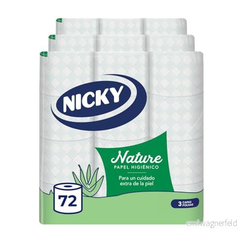 Nicky Nature Hygieniskt papper, 72 Rullar 3 Lager 8004260598880