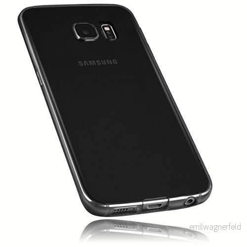 mumbi Mobilskal kompatibelt med Samsung Galaxy S6 Edge mobiltelefonfodral, tunt, transparent svart 4251077228491
