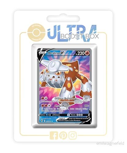 Heatran V 165/189 Full Art Ultraboost X Epée et Bouclier 10 Astres Radieux Box med franska Pokémon kort 3701604924514