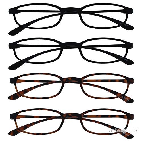 OPULIZE Fly 4 pack fickstorlek superlätta läsglasögon matt svart brun herr dam RRRRRR67 1122 +2,00 5055955374367