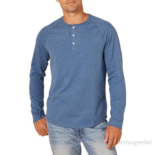 Amazon Essentials Herr Slim-Fit långärmad Henley-skjorta, blå ljung, Small 191770588567