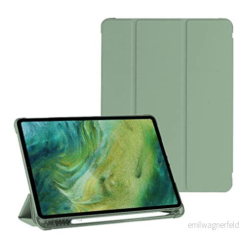 Kompatibel med iPad (11 tum) surfplatta, skyddsfodral, Y formad vikbar väska pennslitsar, akrylmaterial, matcha grön 680720706729