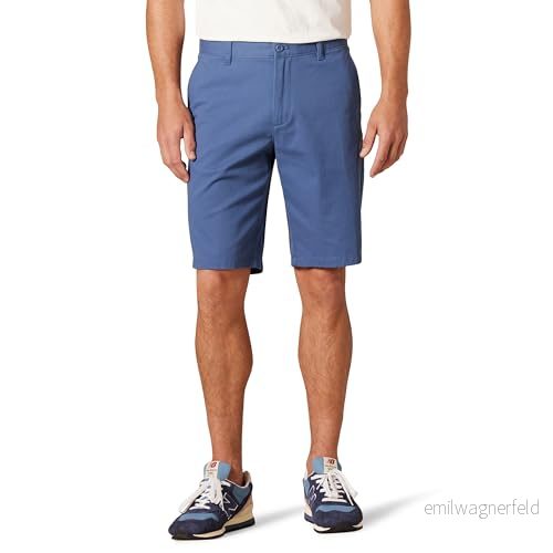 Amazon Essentials Herr Slim Fit 11 tum platt framsida komfort stretch chinos kort, mörkblå, 33 197153016948