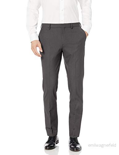Amazon Essentials mäns slim fit rynkbeständig stretchklänning byxa, träkol, 28 B x 32 L 194223323241