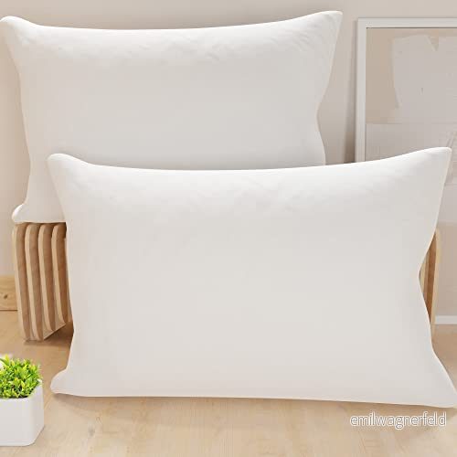PETTI Hantverkare Italienska Par örngott Sängkuddar, Enfärgad vit, 100% Microfiber Anallergisk, Made in Italy 5056411129675