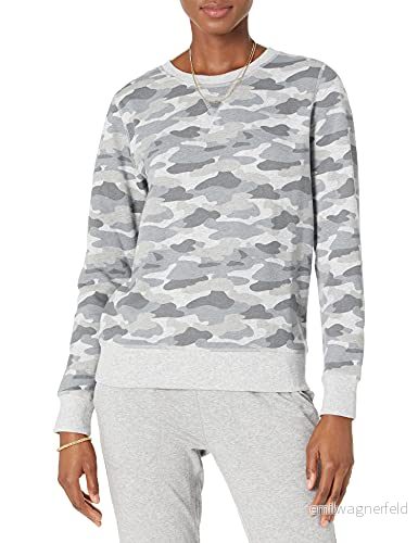 Amazon Essentials dam fransk frotté fleece rund hals sweatshirt (finns i plusstorlek), ljusgrå kamouflage, stor 191770933350