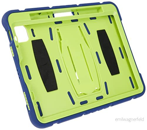 iPad Air4 10.9 2020 med stöd, hållbar, hybrid, stötande, resistent, silikonskydd för tre lager av bord barn (marinblå + grön) 755985999046