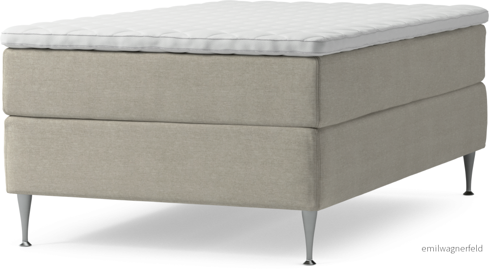 Delux Dream Kontinentalsäng, enkelsäng 120 cm med bäddmadrass och sängben EDler