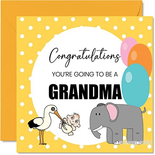 Nytt babykort unisex babytillkännagivande mormor grattis nyfödda, välgjort gratulationer nya babykort, välkommen till världen hemgåvor, 145 mm x baby gratulationskort för 5059575956934