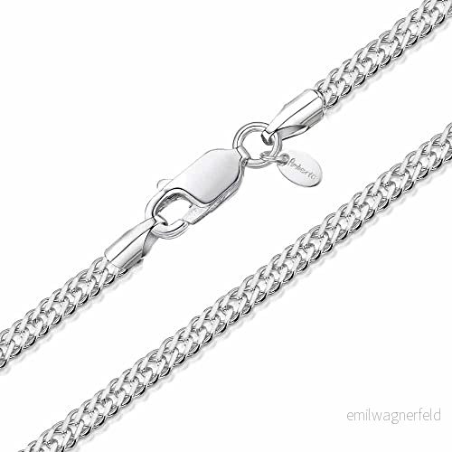 Amberta Kvinnor 925 Sterling Silver 2.3 mm Rhombus Kant Kedjehalsband: 55 cm 5055806900783