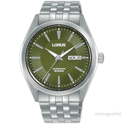 Lorus Automatisk analog herrklocka med rem i rostfritt stål RL485BX9, Silver, talla única, armband 4894138361654