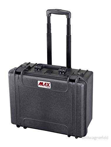 MAX Case Lufttät resväska med svamp, förkuberad, Svart, 465 x 335 220 mm, 465H220STR (465x335x220mm) 8011236465060
