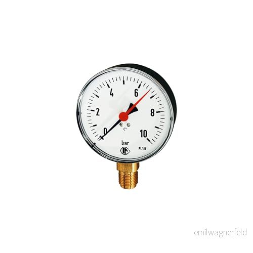 RIEGLER 101947 5305 standardmanometer, plastgång., G 1/2 nedtill, 1/+5,0 bar, Ø 80, 1 st. 4047322099622