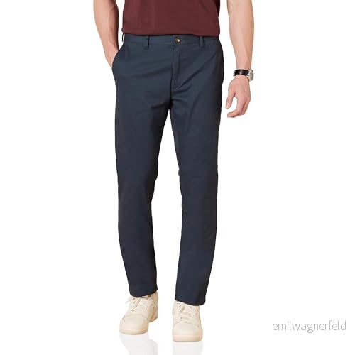 Amazon Essentials mäns slim fit skrynkelbeständig platt framsida chinos byxa, marinblå, 35 B x 30 L 191770237595