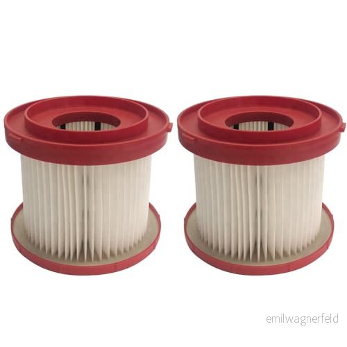 2 x HEPA filter/filterpatron/dammsugarfilter/lamellfilter för Milwaukee M18 VC2 0, VC M28 088020 batteridammsugare 4251926400993
