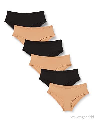 Amazon Essentials hipsterunderkläder för kvinnor (finns i plusstorlek), paket med 6, svart/tvättad brons, 6X 196433843090