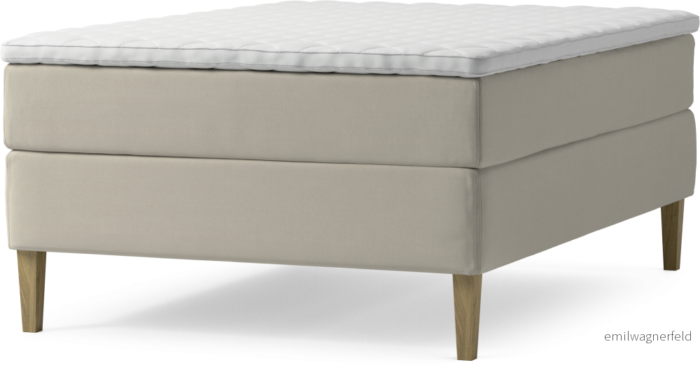 Delux Dream Kontinentalsäng, enkelsäng 140 cm med bäddmadrass och sängben QuMYS