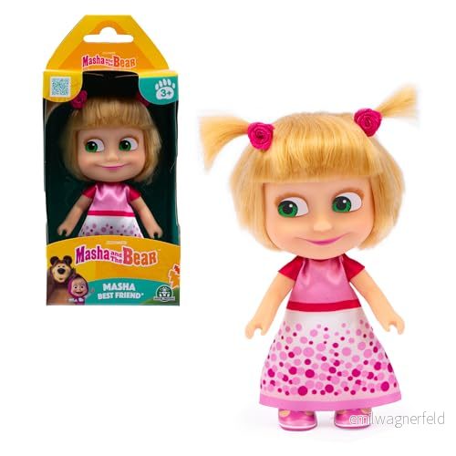 Masha & Michka, 12 cm docka, samlardocka, födelsedagsklädsel, leksaker för barn från 3 år, GIOCHI PREZIOSI, MHA003 8056379165187