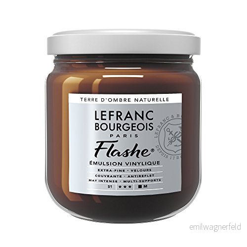 Lefranc & Bourgeois 300601 Flashe akrylfärg, Umbra Natur, 400 ml kruka vinylfärg 3013643006015