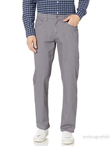 Amazon Essentials mäns avslappnad passform 5 ficka stretch twillbyxor, mörkgrå, 28 B x 30 L 193548633189