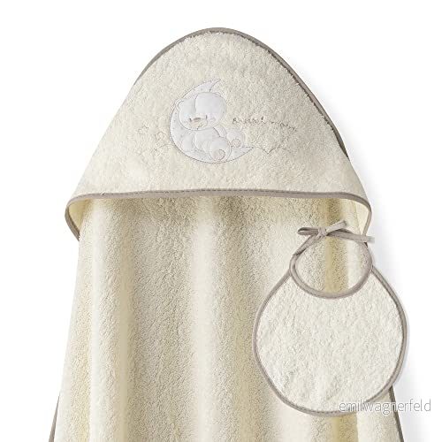 Handduk med huva för barn bablage söt måne beige 8435690615562