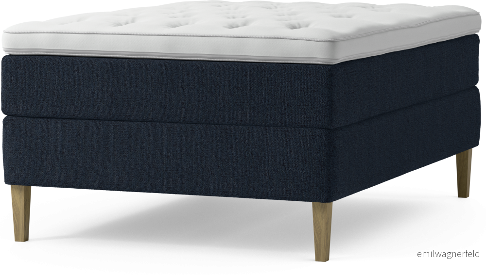 Delux Dream Kontinentalsäng, enkelsäng 140 cm med bäddmadrass och sängben DmQMe