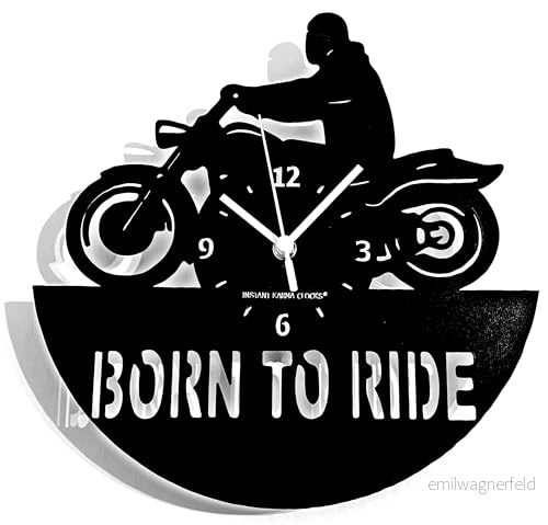 Instant Karma Clocks Väggklocka Motorcykel Born To Ride Motorcyklist 8050030251783