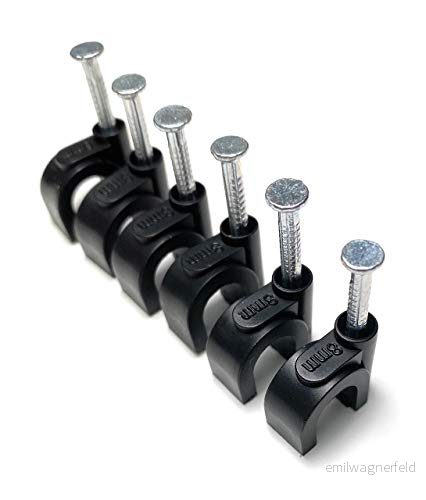 100 st svarta runda buntband med spikfäste, typ K (8 mm) 5056328447527