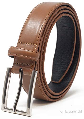Ashford Ridge herr 30 mm (1,25 tum) kostymbyxor läderbälte, SOLBRÄNNA, XL (102/112 cm) 5055158517325