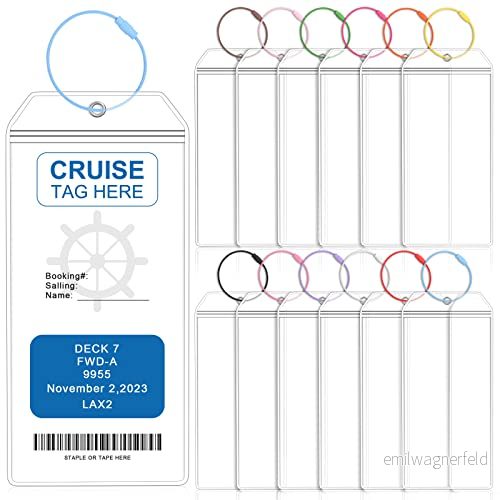 12 stycken bagagetaggar för kryssningar, de flesta kryssningsläpvagnar, permanent förtjockade vattentäta PVC bagageetiketter med metallband kryssning resväskor packad väska 767379962628 12 stycken bagagetaggar för kryssningar, de flesta kryssningsläpvagnar, permanent förtjockade vattentäta PVC bagageetiketter med metallband kryssning resväskor packad väska 767379962628