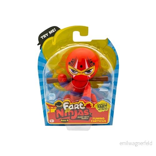 Ninjas by Funrise 70698 Fuming Farticus Cheek Burner serie 8 samlarfigurer 10 naturliga, realistiska pruttljud, röd 21664706985