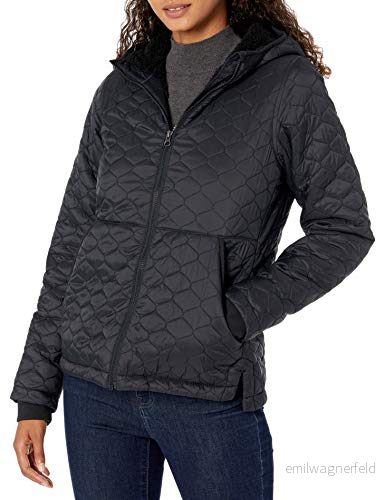 Amazon Essentials lättviktig vattentålig sherpa fodrad puffjacka med huva, svart, medium 195111124896