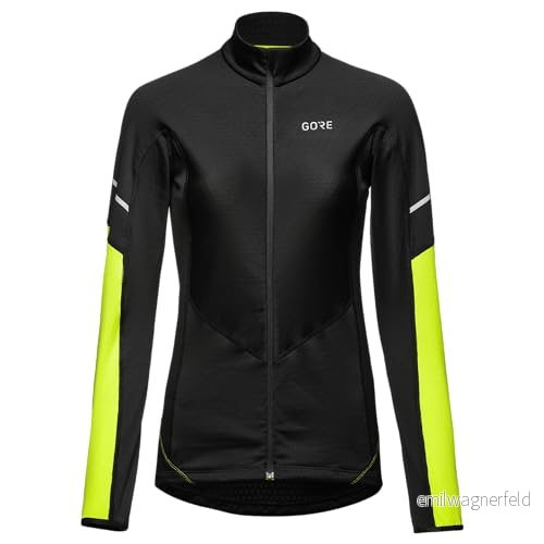 GORE WEAR M Thermo Long Sleeve Zip Shirt, Långärmad dragkedja dam, Black/Neon Yellow, 40 4017912081726