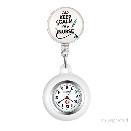 Avaner infällbar sjuksköterskeklocka, Clip On Lapel Fob Watch, silikon fickur för dam och herr, S 6941228710781