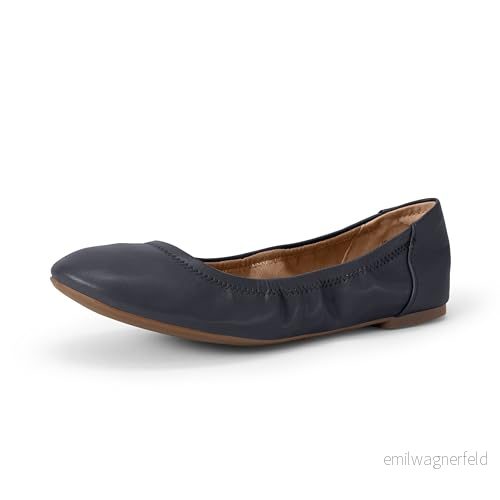 Amazon Essentials kvinnors Belice Slip On Balett platt, marinblå fuskläder, 44 EU Bred 840809136605
