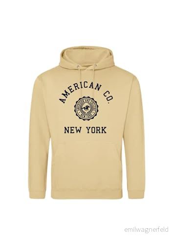 AMERICAN COLLEGE USA tröja med tryck varma kläder blandade män och kvinnor casual modell ACSCW4 Beige M, färg, M 3666052674711