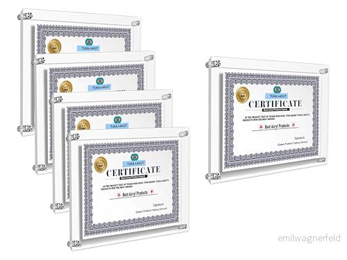 TUKA i AKUT 5 x akryl väggmontering affischram rymmer A4 affischer, dubbel panel kristallklar, dörrskylt kontorsskylt visningsram för foton dokument certifikat flygblad TKD9402 5x 6975990036367