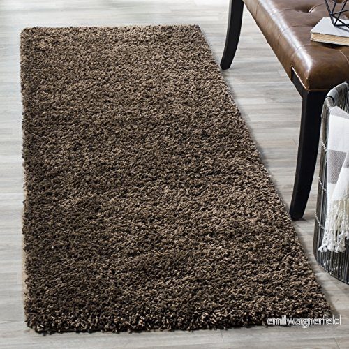 Safavieh Shaggy matta, SG151, vävd polypropylenlöpare, mokka brun, 62 x 240 cm 683726390121