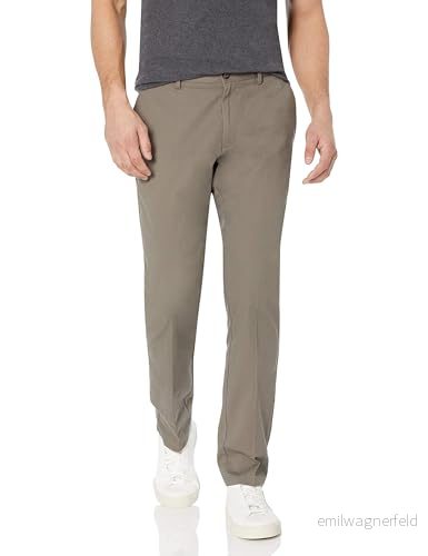 Amazon Essentials mäns slim fit skrynkelbeständig platt framsida chinos byxa, brungrå, 38 B x 28 L 191770238257