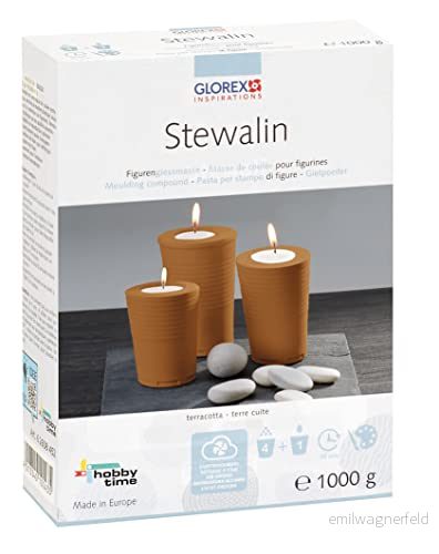 Glorex 6 2608 452 Stewalin terrakotta 1 000 g, högklassig figurfotsmassa, för att njuta av figurer och reliefer, hög exakthet, snabb uppfräschning, slät yta, väderbeständig 4013340100435