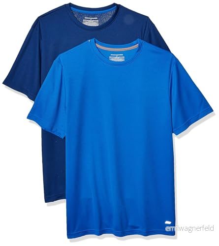 Amazon Essentials Active Performance Tech T Shirt för män (finns i stor och lång), 2 pack, marinblå/kungsblå, XX Large 761253145800