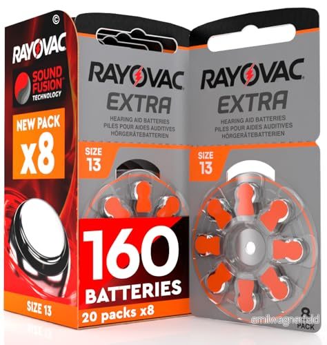 160 Rayovac Extra Size 13 PR48 (Orange) hörapparatbatterier 20 blister med 8 batterier 8057592637383 160 Rayovac Extra Size 13 PR48 (Orange) hörapparatbatterier 20 blister med 8 batterier 8057592637383