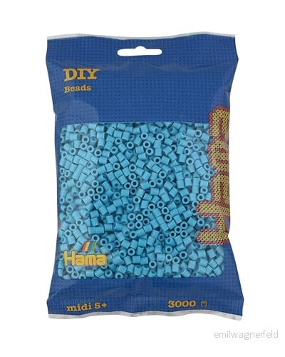 Hama Pärlpåse Ca 3000 Midi Fuse Pärlor Mosaikdekoration Konst & Hantverk för Kreativa Barn Från 5 år azure 28178201494