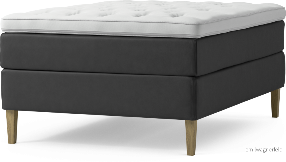 Delux Dream Kontinentalsäng, enkelsäng 140 cm med bäddmadrass och sängben LoDIp