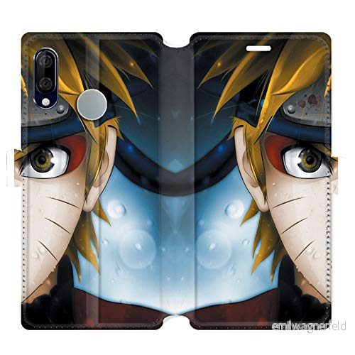 Läderfodral för Wiko View 3 Manga Naruto vit 3614849813881