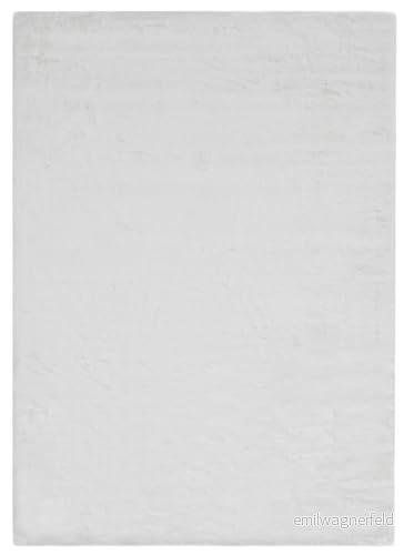 LUXOR levande fuskpäls coste fluffig matta sovrum perfekt för användning som sängmatta mysig pälsmatta lammskinnsimitation 120 x 170 cm vit 4002398089588