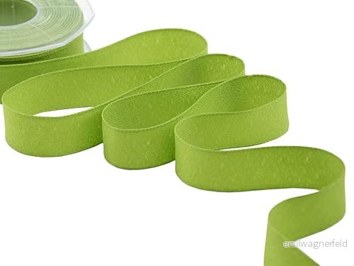 FURLANIS pannkaka, dekorativt band för förpackning, favörer, gåvor, italienskt tyg pistaschgrön, 15 mm x 25 m 8027335470256