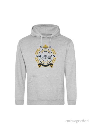 AMERICAN COLLEGE USA tröja med tryck varma kläder blandade män och kvinnor casual modell ACSCW5 MELL grå L, Färg: grå, L 3666052674155