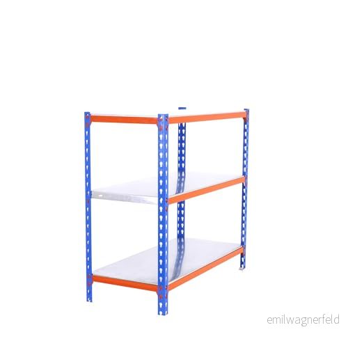 SimonRack Förvaringshylla 3 Hyllplan, 900x1000x500 mm Garagehylla i Blå/Orange/Galvaniserad, 180 kg Belastning per Hyllplan Simoclick 8435104953631